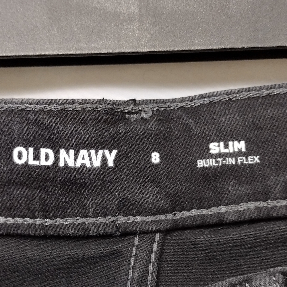 NWT Old Navy Slim Jeans Boys 8 Black Built In Flex Casual Retro 90s Y2K Casual - Picture 7 of 9